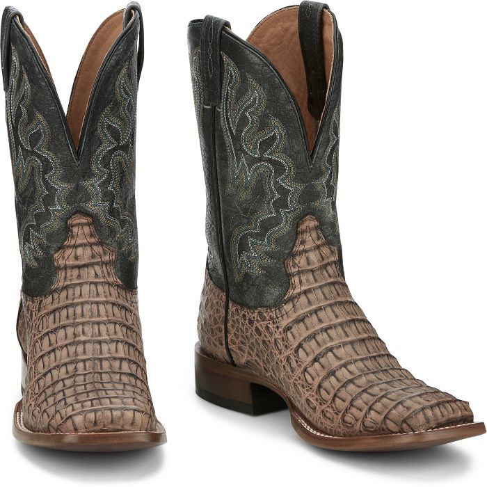 TONY LAMA MEN'S MARFA CIGAR HORNBACK CAIMAN BOOT Wide Square Toe