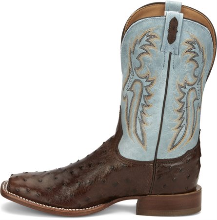 Tony Lama Men's Full Quill Ostrich Jacinto Bourbon