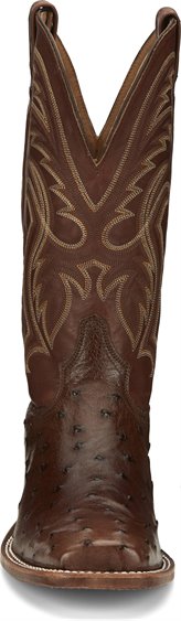 Tony Lama Full Quill Ostrich Jacinto Bourbon Exotic Sq Toe Ep8268