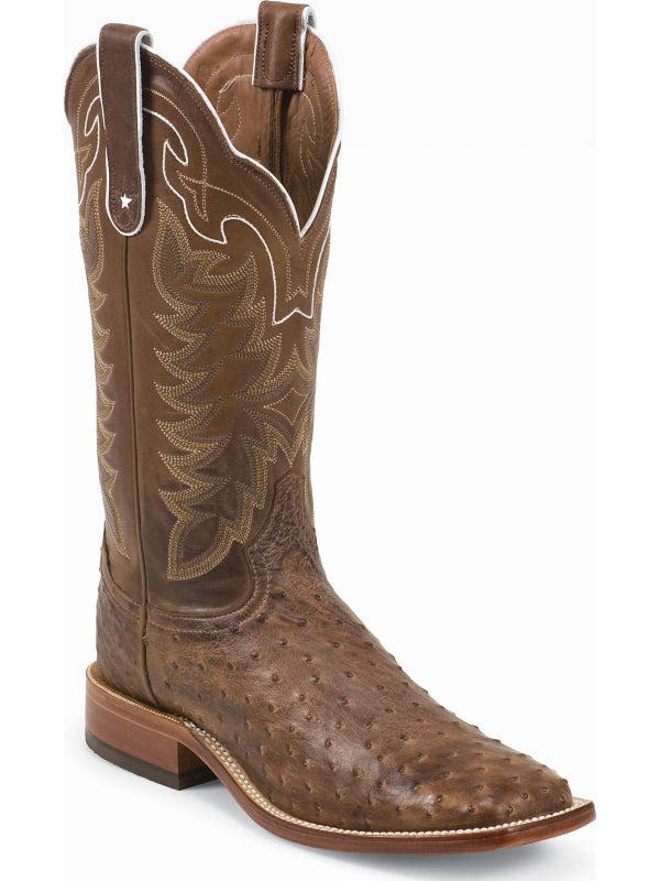 TONY LAMA MEN'S VINTAGE FULL QUILL OSTRICH BOOT - HAYS CHOCOLATE