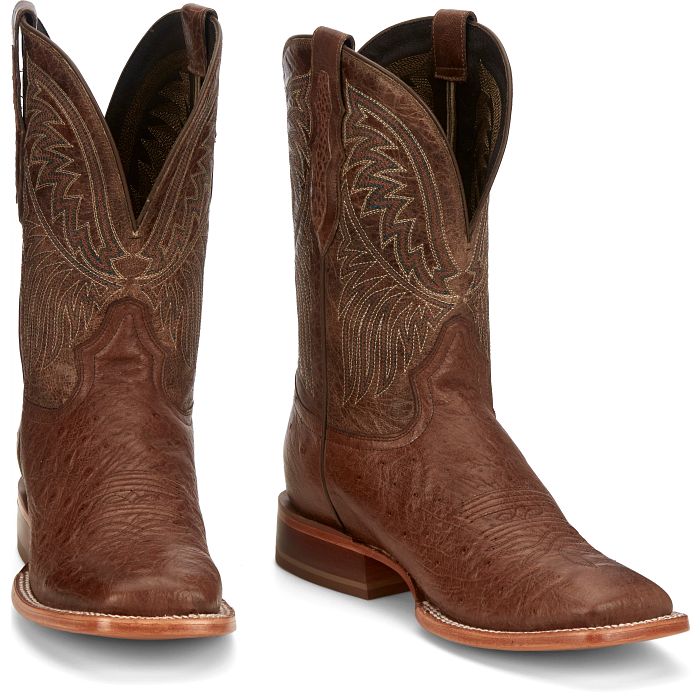 Men's Tony Lama Alamosa Tobacco Square Tow Ostrich boots SA6102