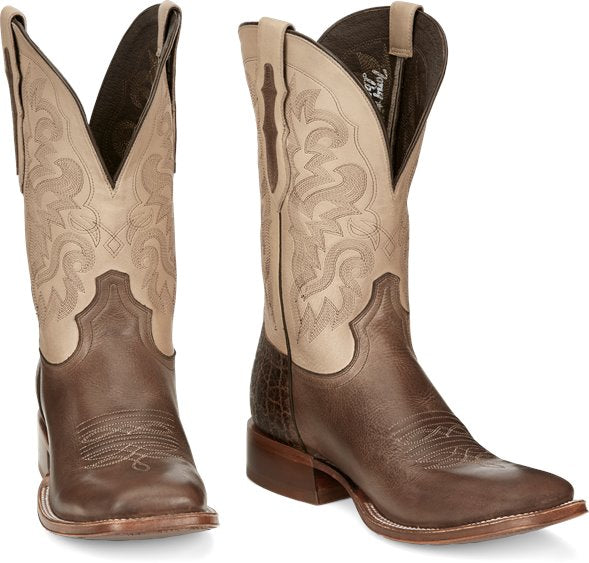 Tony Lama - Wide Square Toe - Jinglebob Brown Boots