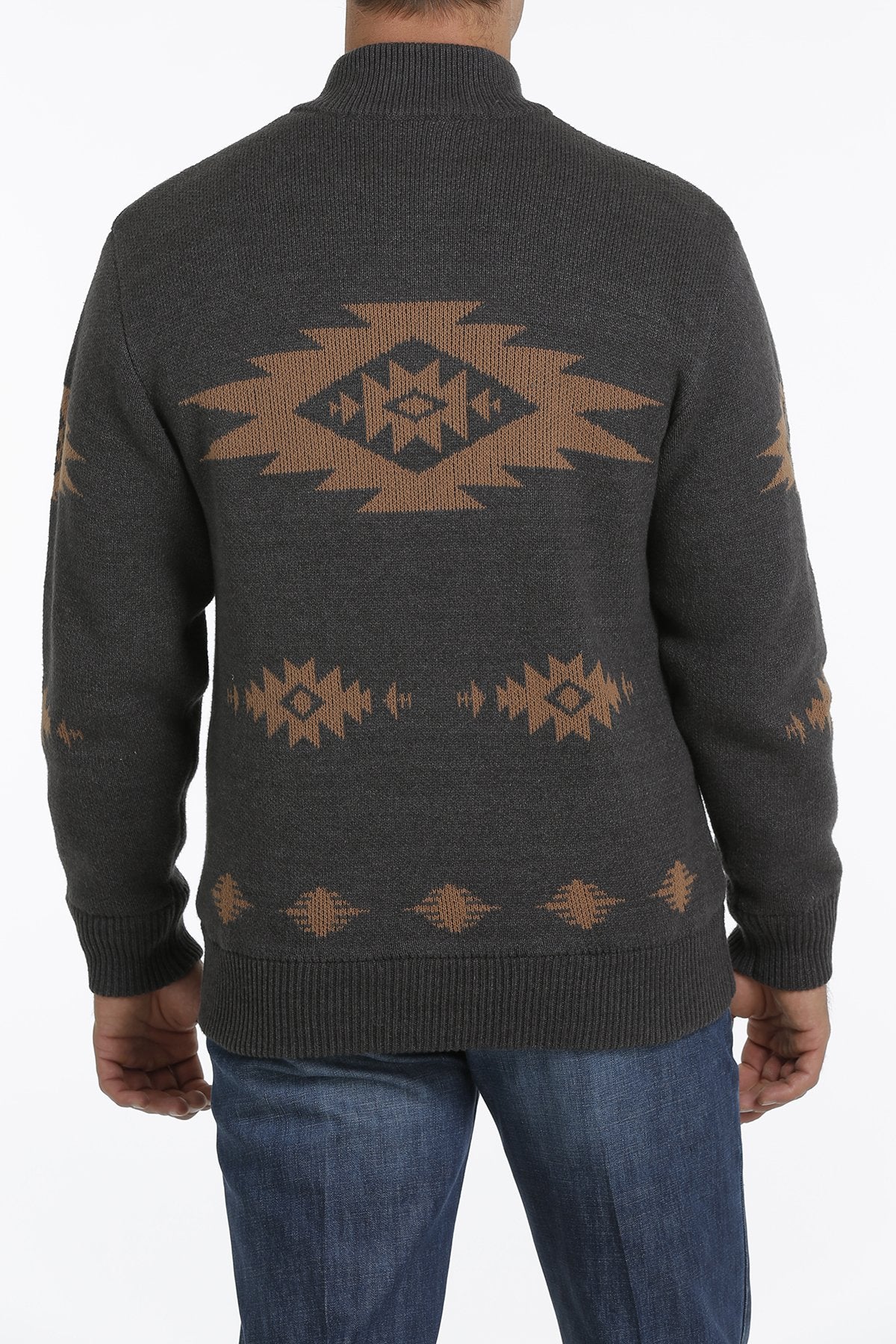 CINCH MEN'S PULLOVER SWEATER in Charcoal / Brown MWK1560001 CHR