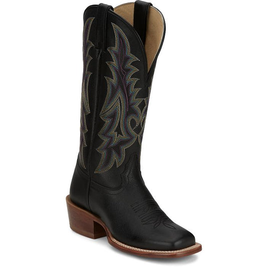 TONY LAMA Woman's ESTRELLA Black Cowhide Square Toe