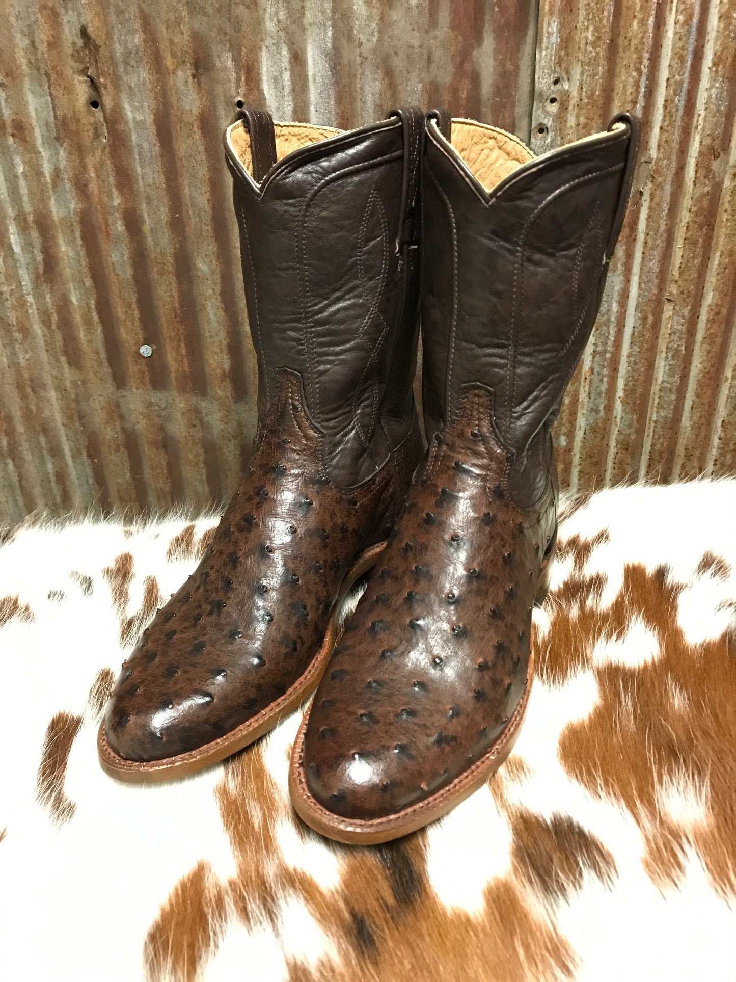 Men's Tony Lama Cowboy Boots: Monterey full Quill Ostrich Round toe - EP3575