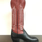 Men's Buckaroo Cowboy Boots: blood red top with black vamp